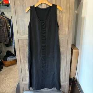 Cut Loose XS Linen Dress Sleeveless MIDI / Maxi Black Pockets